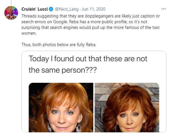 are reba mcentire and elisa gayle ritter the same person