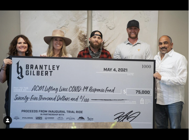 Brantley Gilbert Donates $75,000 To ACM For COVID-19 Relief Fund