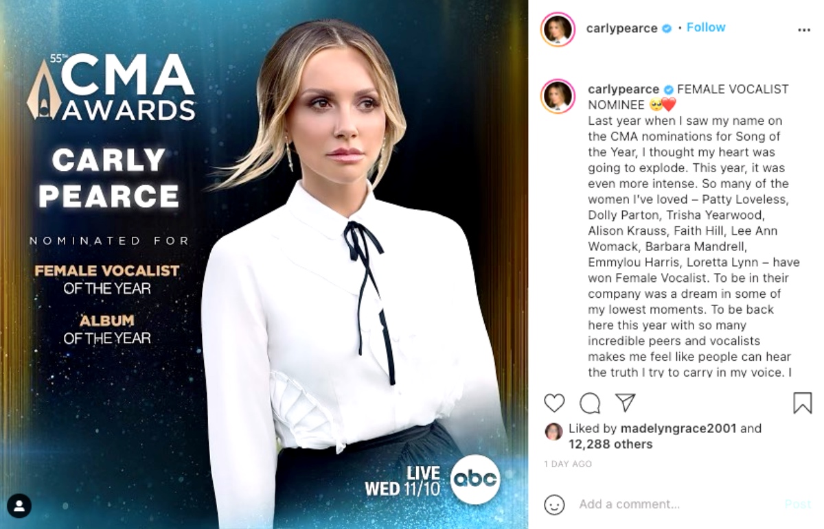 Carly Pearce Gets Her First Major CMA Nomination