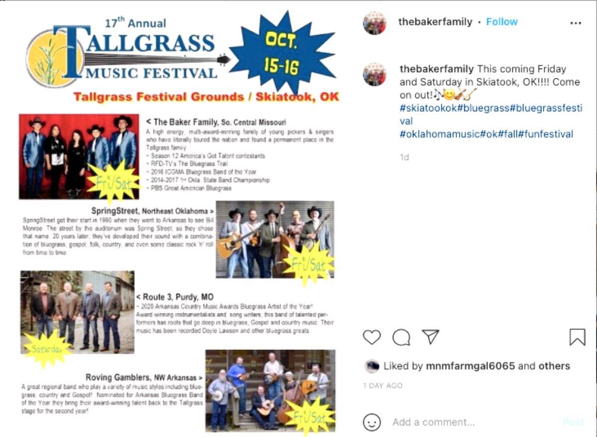 Bluegrass Returns to Tallgrass Music Festival for the 17th Time on October 15-16