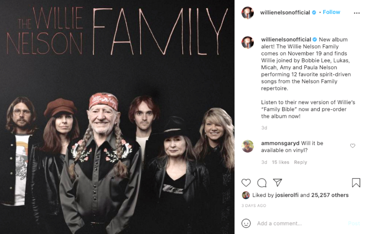 Willie Nelson Releases Second Album Of The Year: Covers George Harrison for His “Family” Album